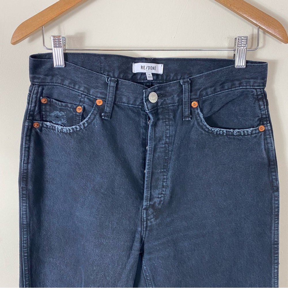 RE/DONE High Rise Loose Jeans Washed Black with Rips - 28 - Picture 11 of 16